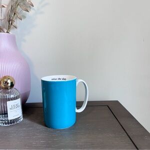 Lenox Kate Spade Say The Word "Seize the Day"' Mug Tiffany Blue Coffee Tea Hot